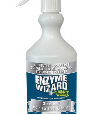 Enzyme Wizard Glass and Stainless Steel Cleaner 750ml spray bottle for windows and mirrors