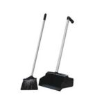 EDCO Lobby Dust Pan & Brush Set Black, ideal for janitorial work.