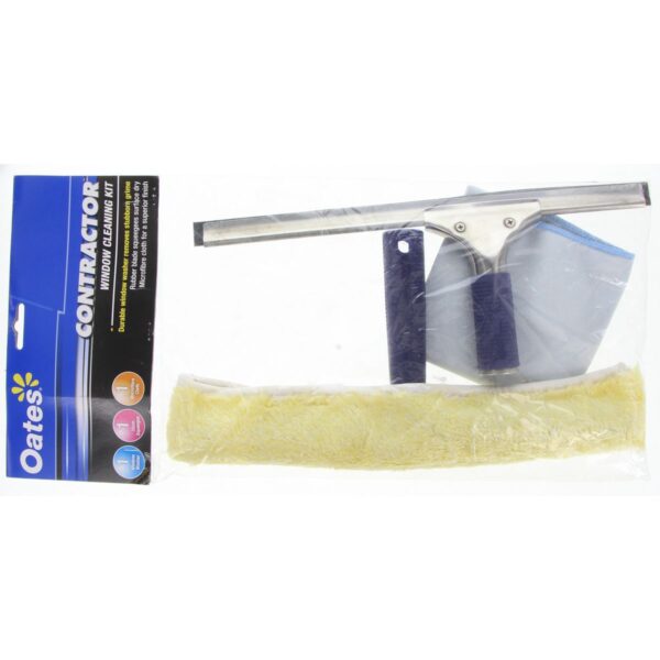 Oates Window Cleaning Kit with squeegee and mop for streak-free windows