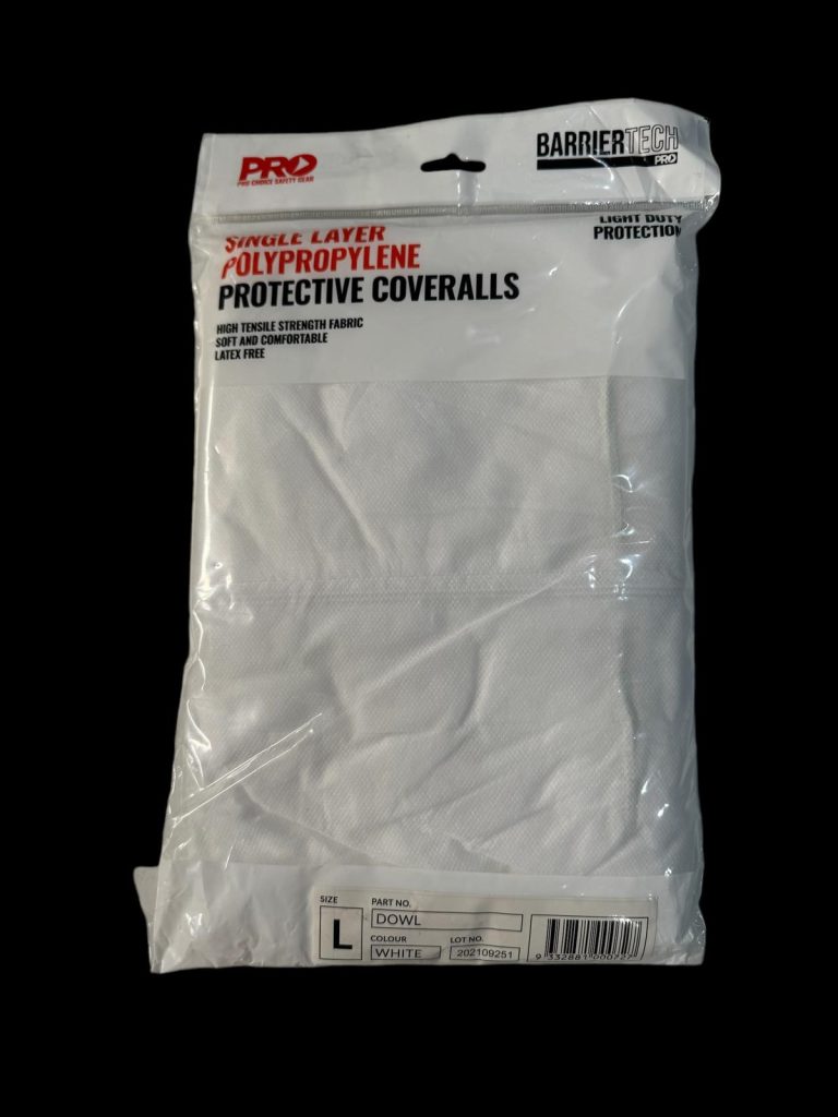 Pro Choice Large White Disposable Coveralls for Dust Protection