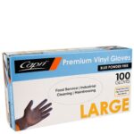 Vinyl Powder Free Gloves Blue Large (Box of 100) for Safe Use