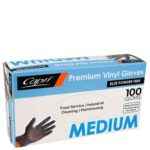 Vinyl Powder Free Gloves Blue Medium (Box of 100) for Safe Use