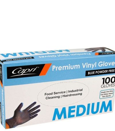 Vinyl Powder Free Gloves Blue Medium (Box of 100) for Safe Use