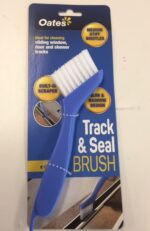 Oates Track & Seal Brush with stiff bristles for cleaning door tracks and seals.