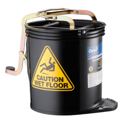 Oates Mop Bucket Wringer Black 15L for efficient floor cleaning with integrated wringer