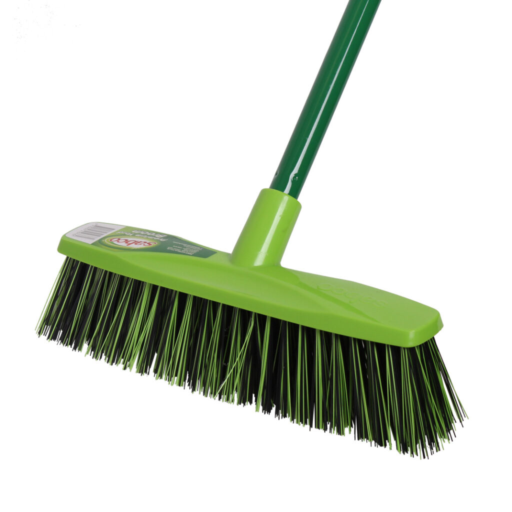 SABCO Premium Yard Broom with sturdy bristles for outdoor sweeping of yards, patios, and driveways