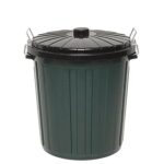 EDCO 55L Garbage Bin with Lid, durable plastic construction, and lock metal handles.