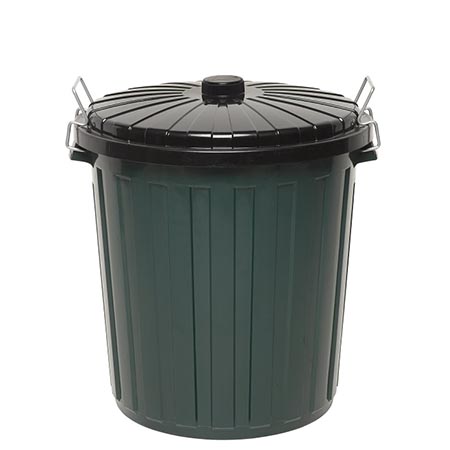 EDCO 55L Garbage Bin with Lid, durable plastic construction, and lock metal handles.