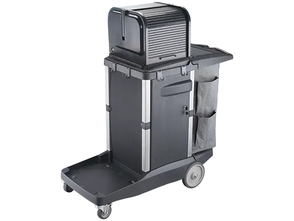 Platinum Janitors Cart Iconic with Security Hood and Door Kit