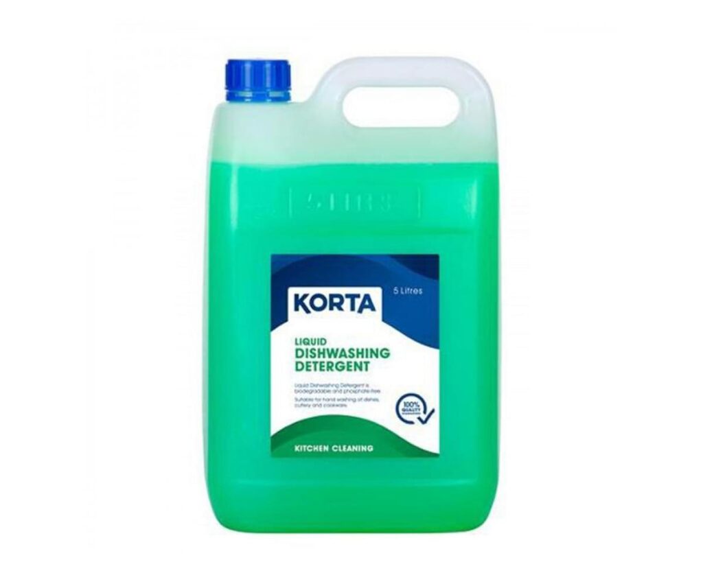 Korta Dish Washing Detergent 5L for grease removal and sparkling clean dishes