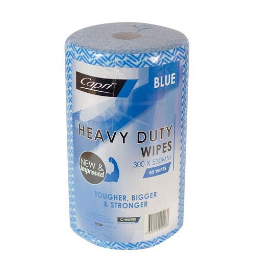 WIPES ON ROLL HEAVY DUTY BLUE 300X530MM - CAPRI