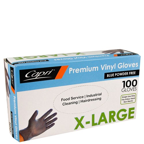 Blue Vinyl Gloves Powder-Free X-Large (Box of 100)