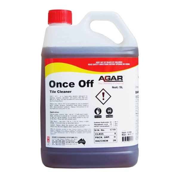 Once Off 5Lt Agar Tile Ceramic Cleaner for Ceramic, Porcelain, and Quarry Tiles