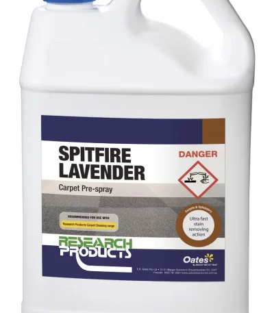 Spitfire Lavender 5L carpet pre-spray for fast action stain removal and cleaning with a lavender fragrance.