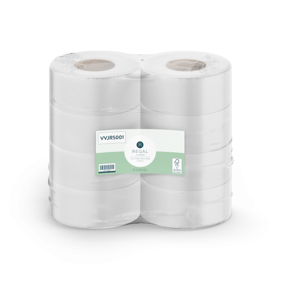 Jumbo Toilet Rolls 500M 1Ply 8 Rolls - Regal Classic