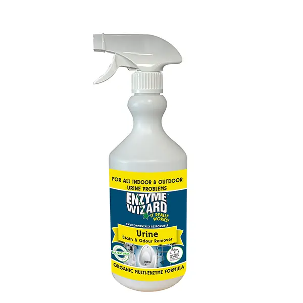 Enzyme Wizard Urine Stain & Odour Remover 750ml RTU, organic, pet-safe, non-toxic, for carpets, fabrics, floors, and synthetic turf