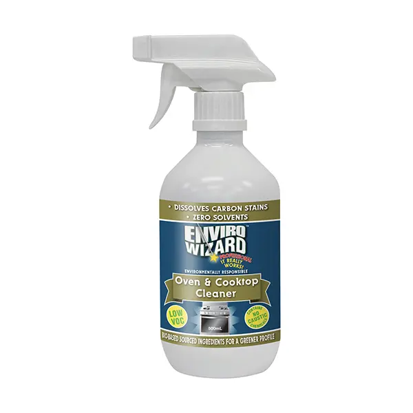 Empty 500ml Enzyme Wizard Oven & Cooktop Cleaner bottle with trigger.