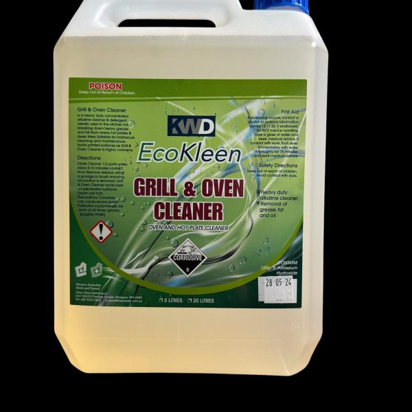 EcoKleen Grill and Oven Cleaner 5L for heavy-duty grease removal from ovens, hot plates, and deep fryers