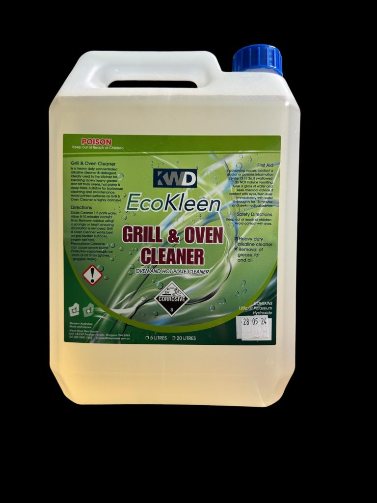 EcoKleen Grill and Oven Cleaner 5L for heavy-duty grease removal from ovens, hot plates, and deep fryers