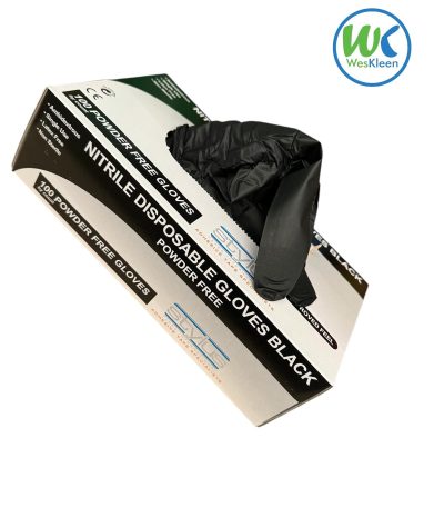 Black Nitrile Industrial Grade Gloves X Large, Powder-Free, Latex-Free, Box of 100