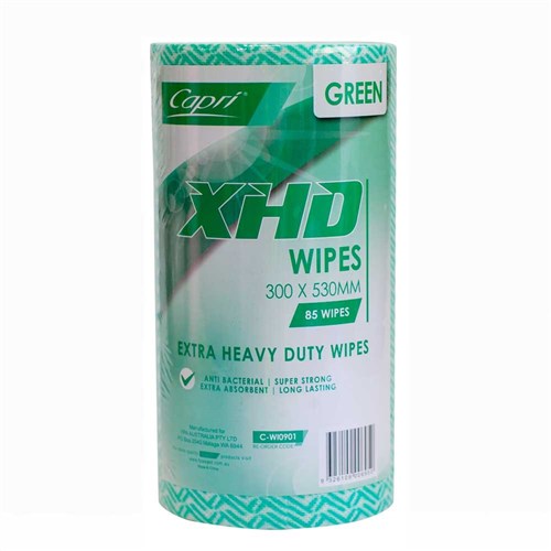 WIPES ON ROLL HEAVY DUTY GREEN 300X530MM - CAPRI