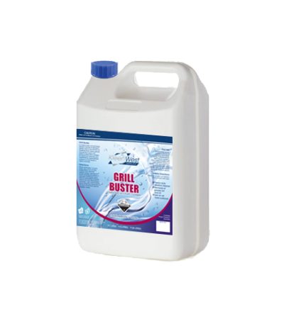 Grill Buster 5L bottle, a powerful cleaner for removing grease and grime from grills and cooking surfaces