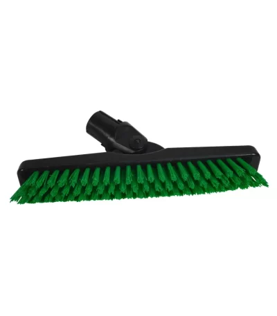 Green grout brush with sturdy bristles for effective cleaning of tile grout and crevices