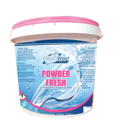 Fresh Blue Laundry Powder 5kg packaging, premium, concentrated detergent for washing machines.