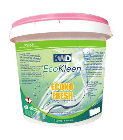 Economy Fresh Laundry Powder 10kg packaging, effective detergent for top and front loaders.