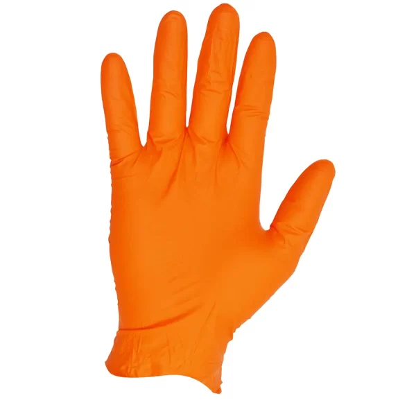 Orange Nitrile Gloves for durability and grip