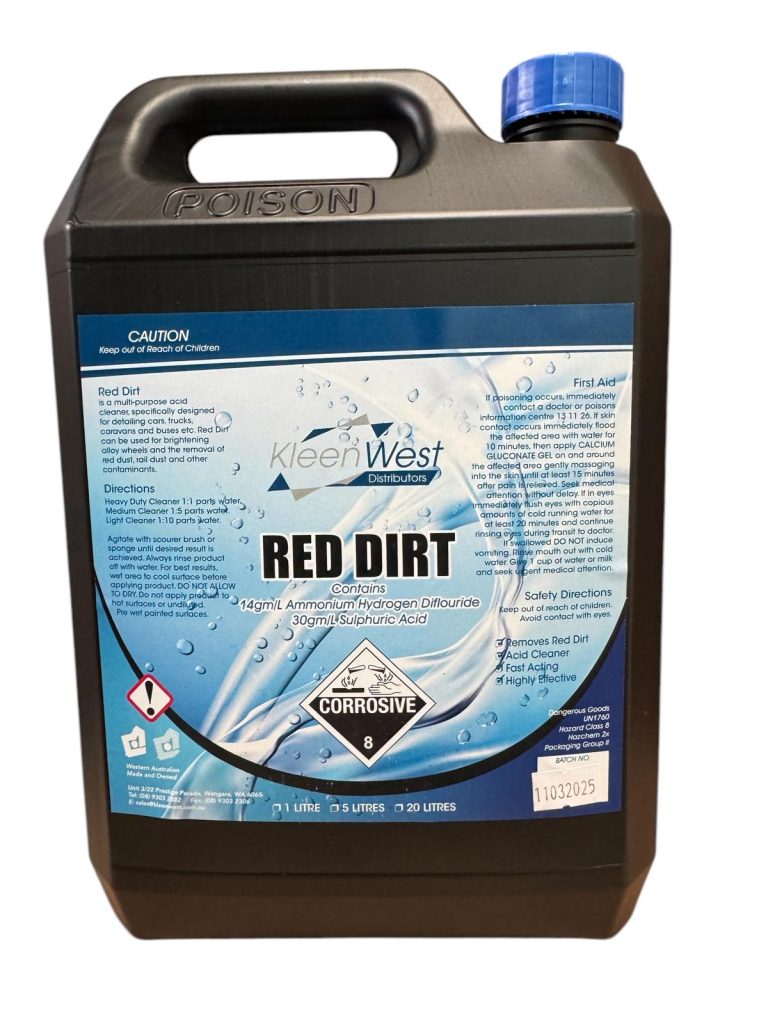 Red Dirt 5L - Powerful Acid Cleaner for Removing Red Dirt and Iron Dust