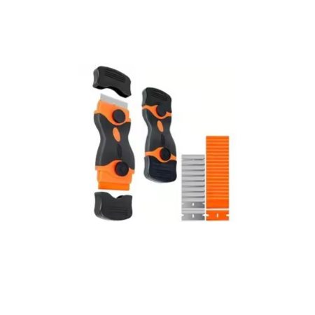 Plastic razor blade scraper tool with 21 double-edged blades for sticker and decal removal