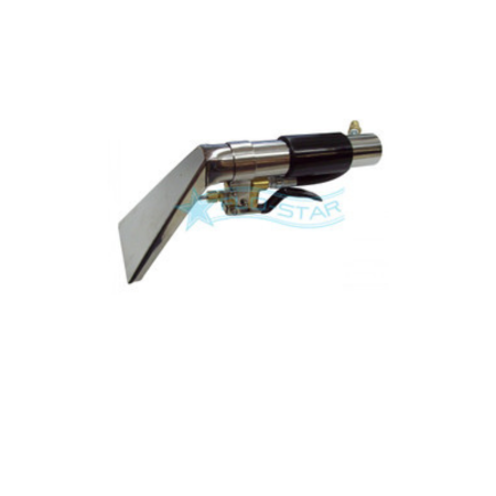 4-inch stainless steel upholstery cleaning tool with brass valve and quick-connect flex line