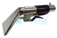 4-inch stainless steel upholstery cleaning tool with brass valve and quick-connect flex line