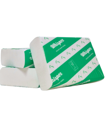 Whisper Deluxe Compact Hand Towel 1Ply - 25cm x 19cm Sheet